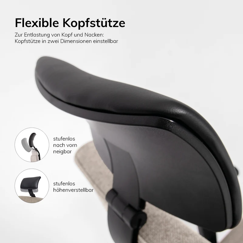 Ergonomischer Bürostuhl lento Genesis | mit Kopfstütze & Armlehnen