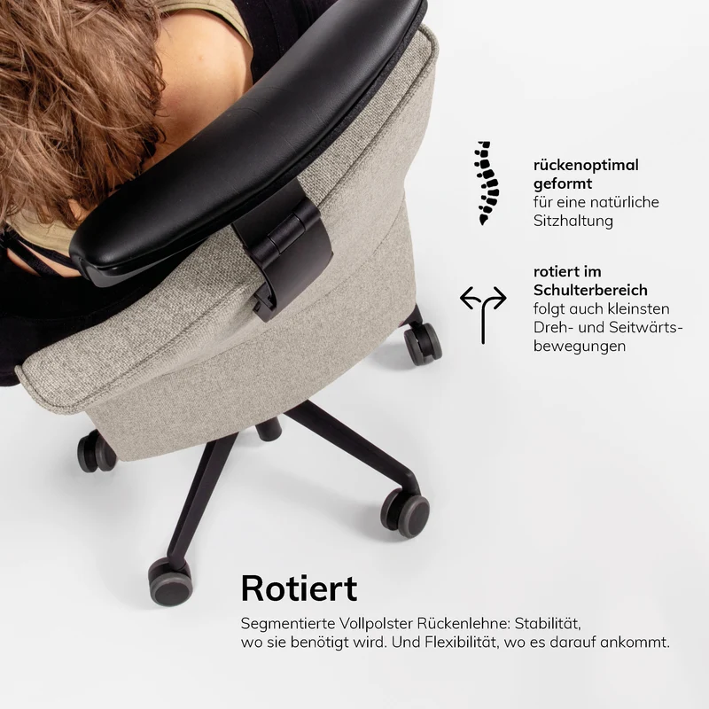 Ergonomischer Bürostuhl lento Genesis | mit Kopfstütze & Armlehnen