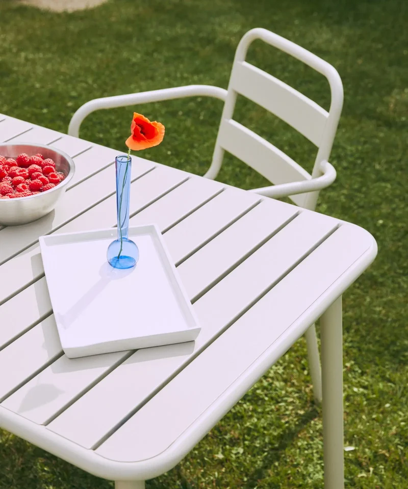 Mesa exterior de metal alargada Sora (140x70 cm)
