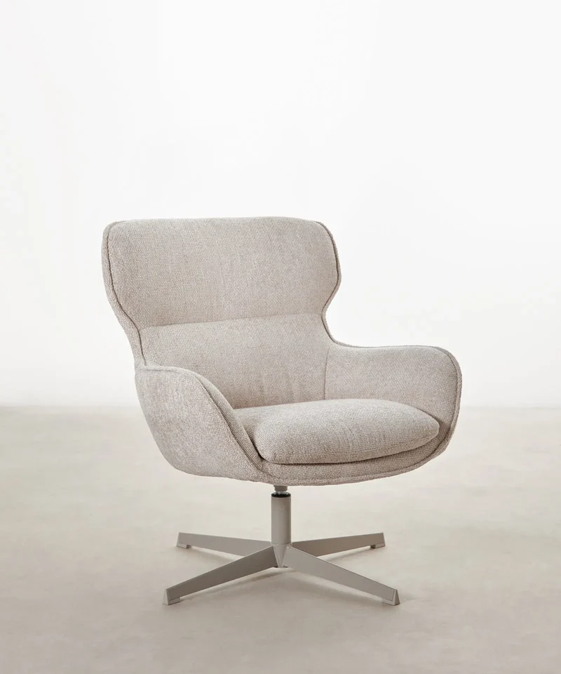 Sillón giratorio en tejido suave Norden