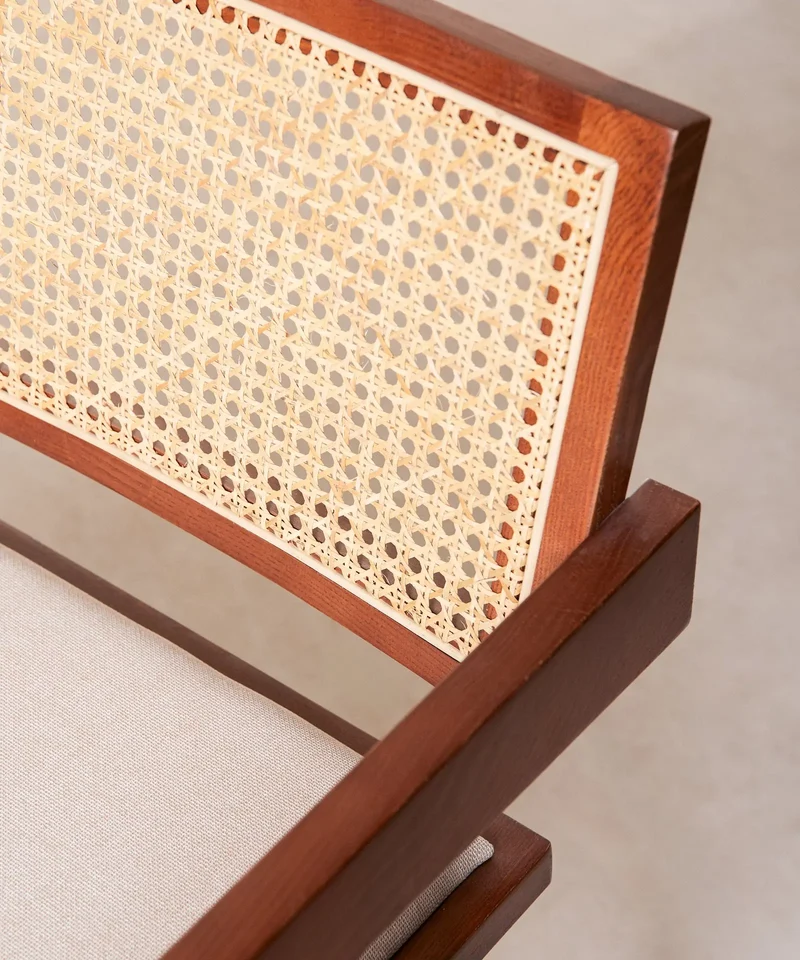 Silla de Comedor en Madera Tapizada con Reposabrazos Pauline Arms