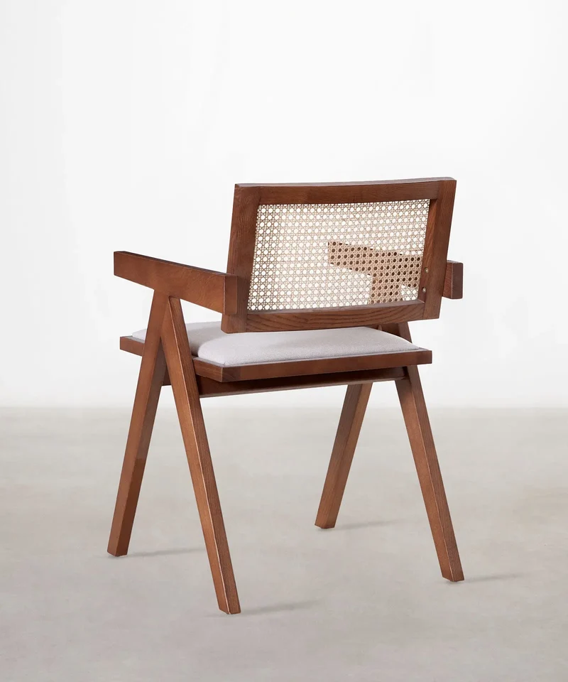 Silla de Comedor en Madera Tapizada con Reposabrazos Pauline Arms