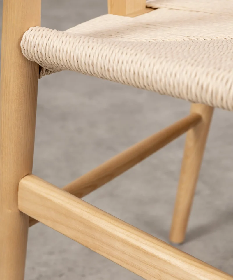 Silla de Comedor en Madera y Cuerda Trenzada Leena