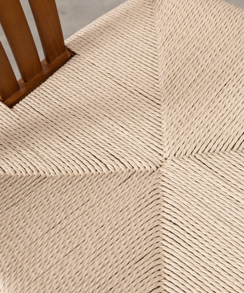 Silla de Comedor en Madera y Cuerda Trenzada Leena