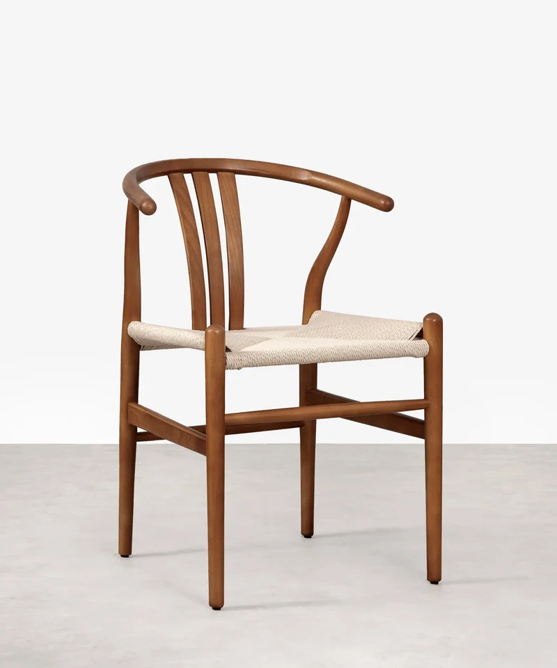 Silla de Comedor en Madera y Cuerda Trenzada Leena