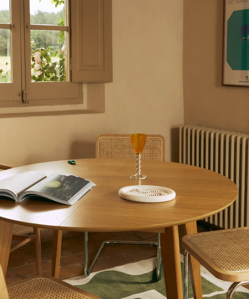 Mesa de Comedor Redonda en Madera Extensible Gala (120-150 cm)