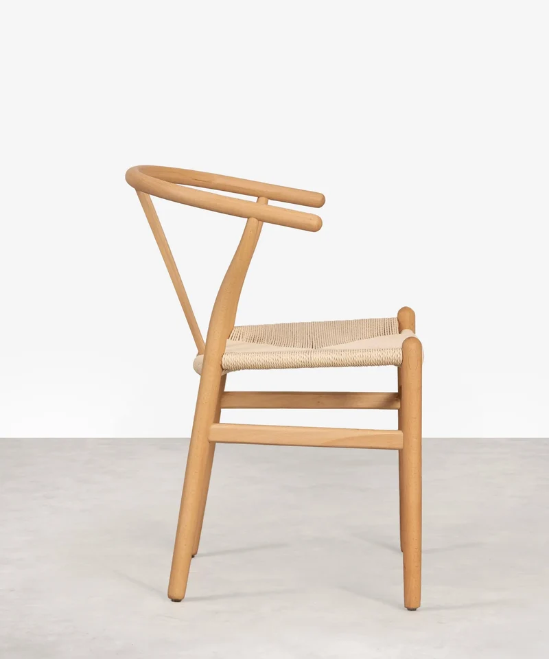 Silla de Comedor en Madera y Cuerda Trenzada Retro Edition