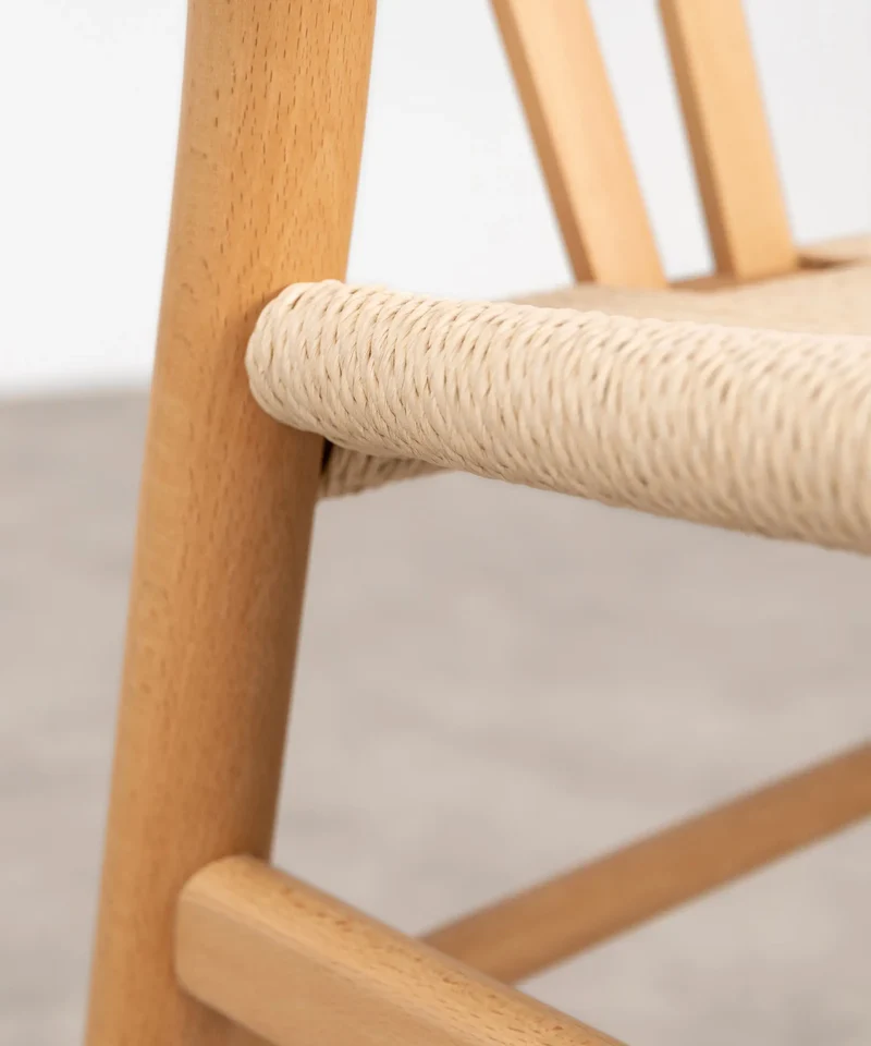 Silla de Comedor en Madera y Cuerda Trenzada Retro Edition