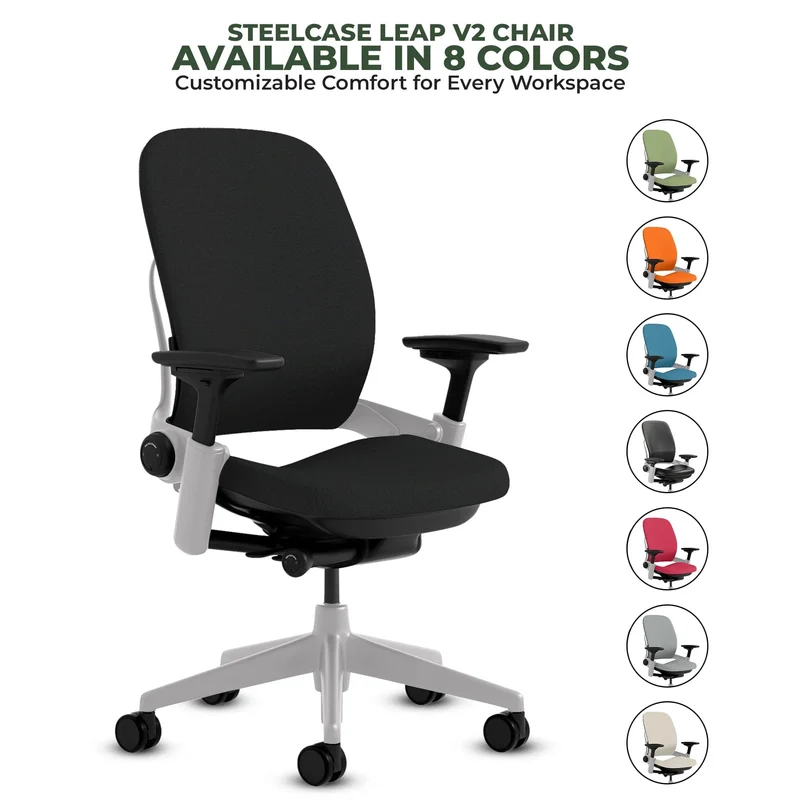 Steelcase Leap V2 Chair (Platinum Frame) Fully Renewed