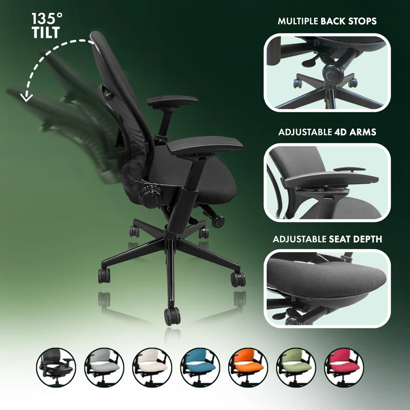 Steelcase Leap V2 Chair (Platinum Frame) Fully Renewed