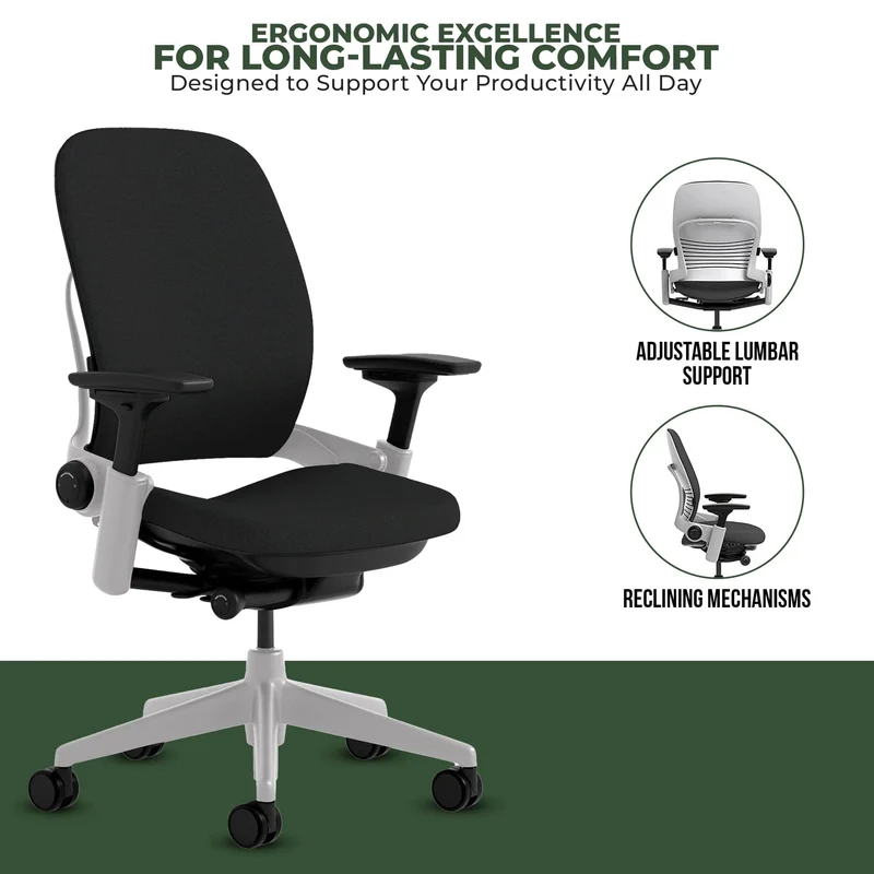 Steelcase Leap V2 Chair (Platinum Frame) Fully Renewed
