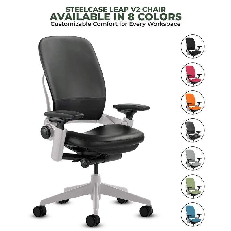 Steelcase Leap V2 Chair (Platinum Frame) Fully Renewed