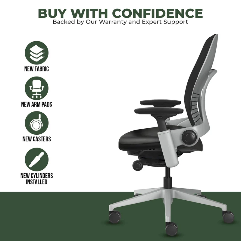 Steelcase Leap V2 Chair (Platinum Frame) Fully Renewed