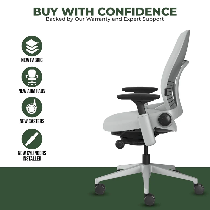Steelcase Leap V2 Chair (Platinum Frame) Fully Renewed