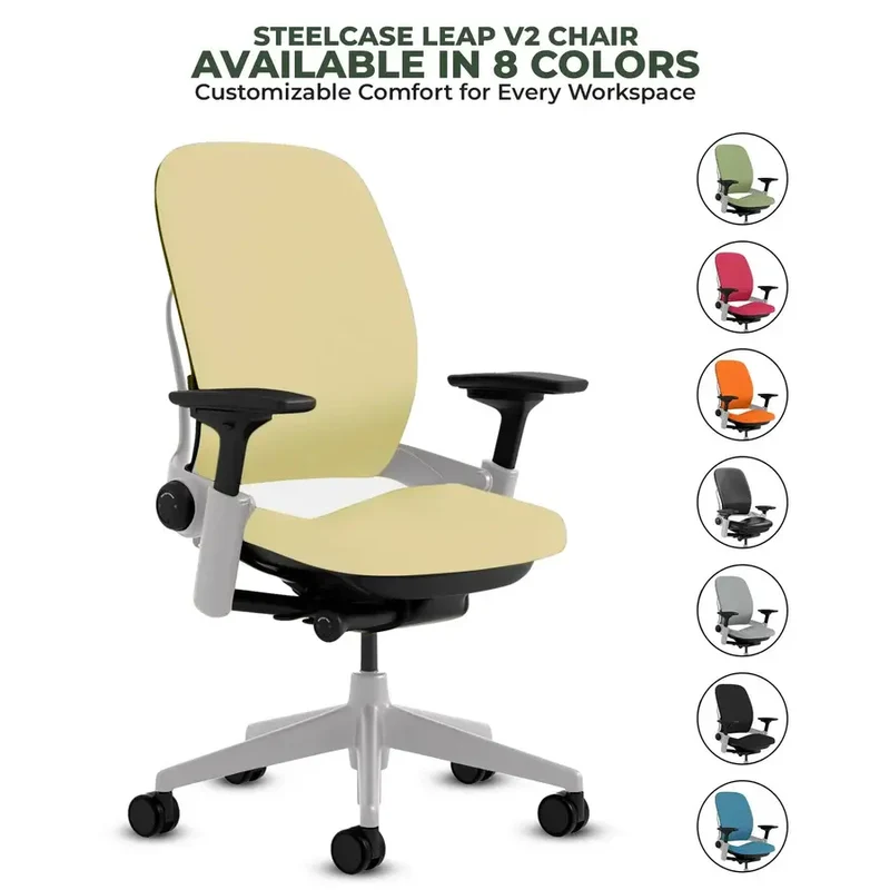 Steelcase Leap V2 Chair (Platinum Frame) Fully Renewed