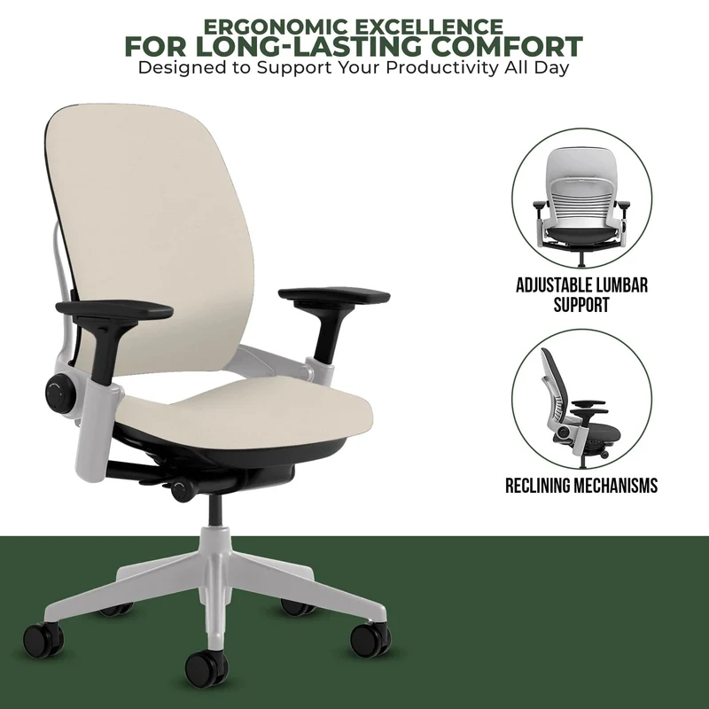 Steelcase Leap V2 Chair (Platinum Frame) Fully Renewed