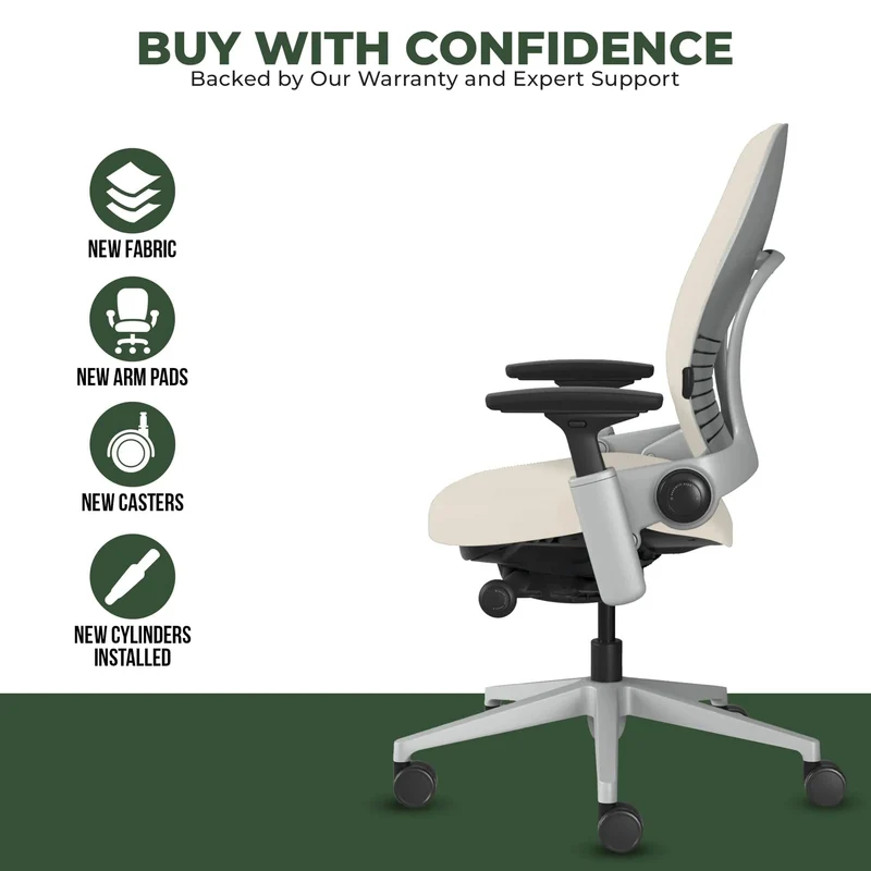 Steelcase Leap V2 Chair (Platinum Frame) Fully Renewed