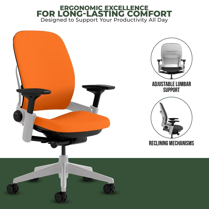 Steelcase Leap V2 Chair (Platinum Frame) Fully Renewed