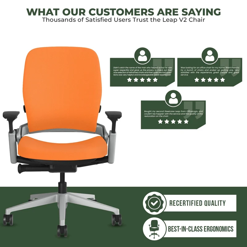 Steelcase Leap V2 Chair (Platinum Frame) Fully Renewed