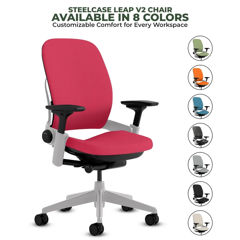 Steelcase Leap V2 Chair (Platinum Frame) Fully Renewed