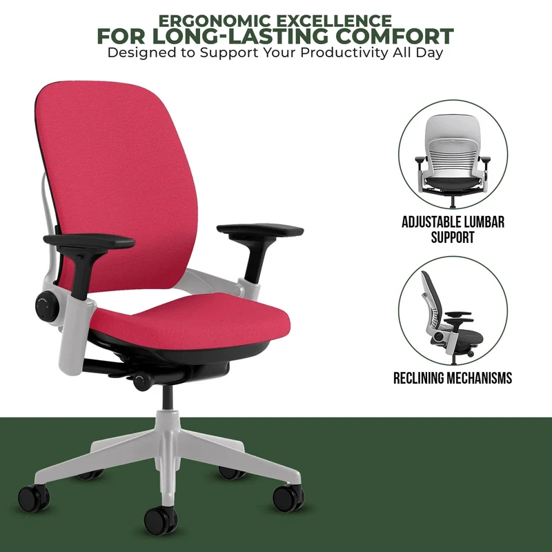 Steelcase Leap V2 Chair (Platinum Frame) Fully Renewed