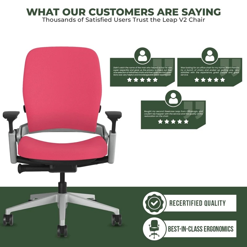 Steelcase Leap V2 Chair (Platinum Frame) Fully Renewed