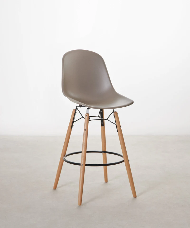 Taburete de Polipropileno y Madera Elon