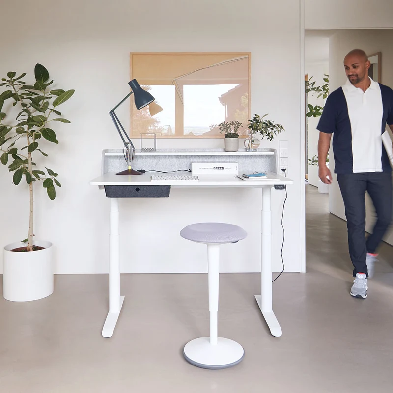 sedus se:fit Stehhocker | Hocker | Steh-Sitzhocker | Weiß - Grau - Grün - Blau