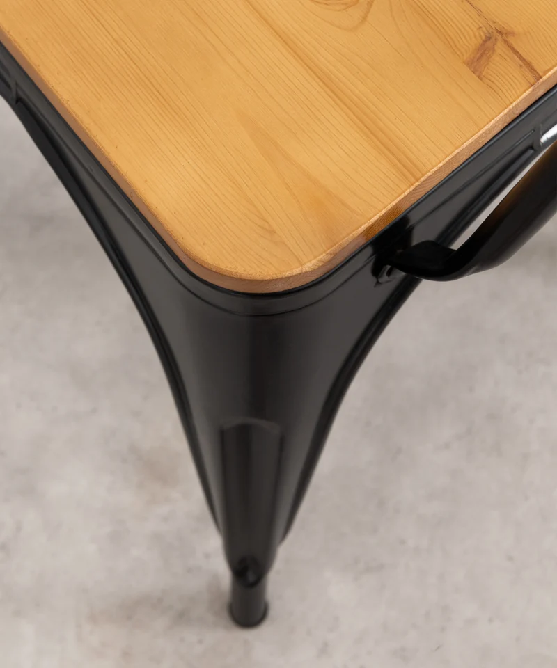 Silla de Comedor de Metal y Madera Tolik Wood