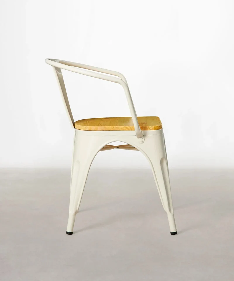 Silla de Comedor de Metal y Madera Tolik Wood