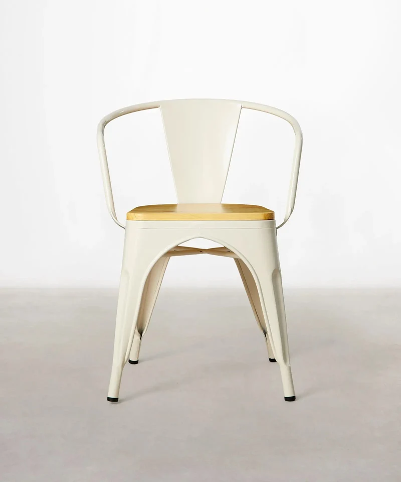 Silla de Comedor de Metal y Madera Tolik Wood