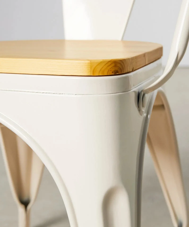Silla de Comedor de Metal y Madera Tolik Wood