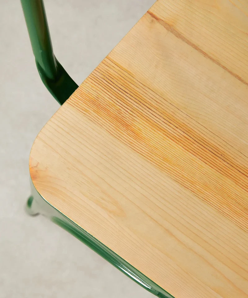 Silla de Comedor de Metal y Madera Tolik Wood