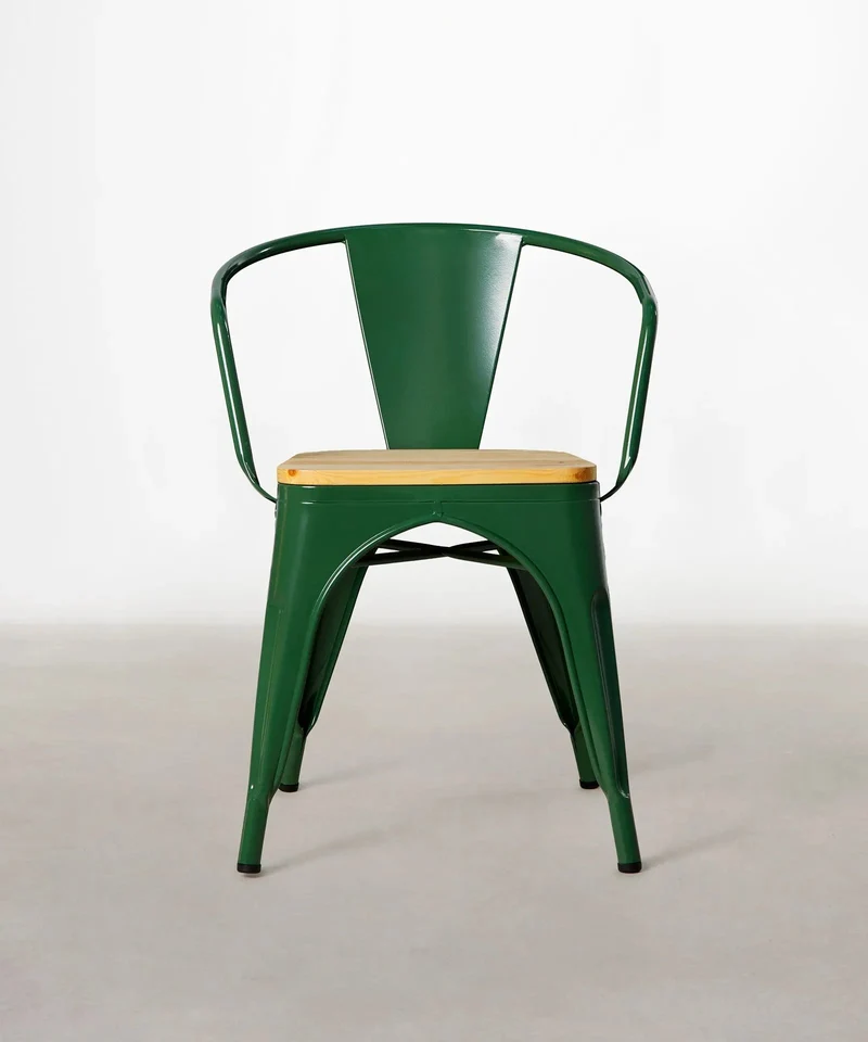 Silla de Comedor de Metal y Madera Tolik Wood