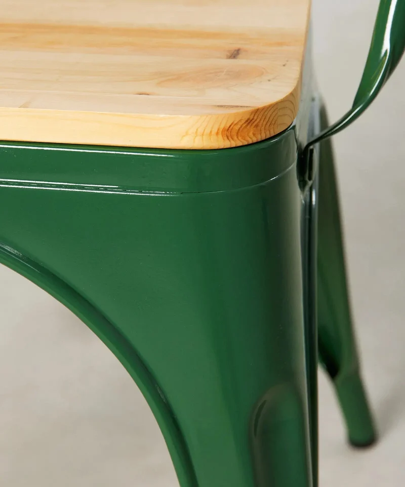 Silla de Comedor de Metal y Madera Tolik Wood