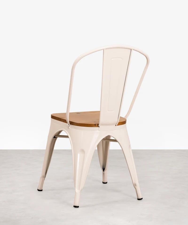 Silla de Comedor de Metal y Madera Tolik Wood