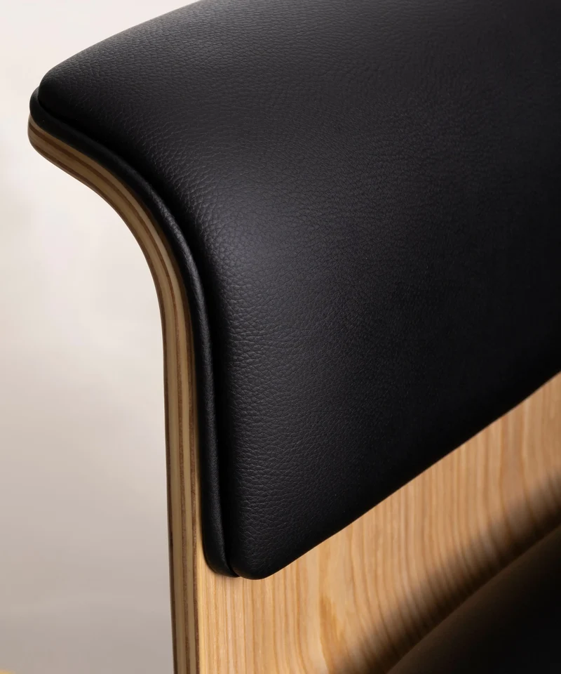 Silla de Escritorio de Polipiel y Madera Shiro