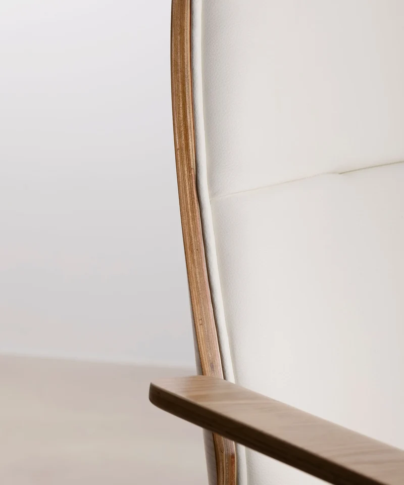 Silla de Escritorio de Polipiel y Madera Malibu