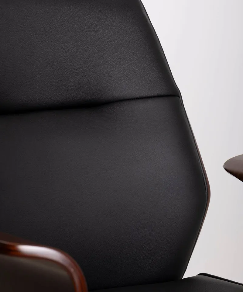 Silla de Escritorio de Polipiel y Madera Malibu