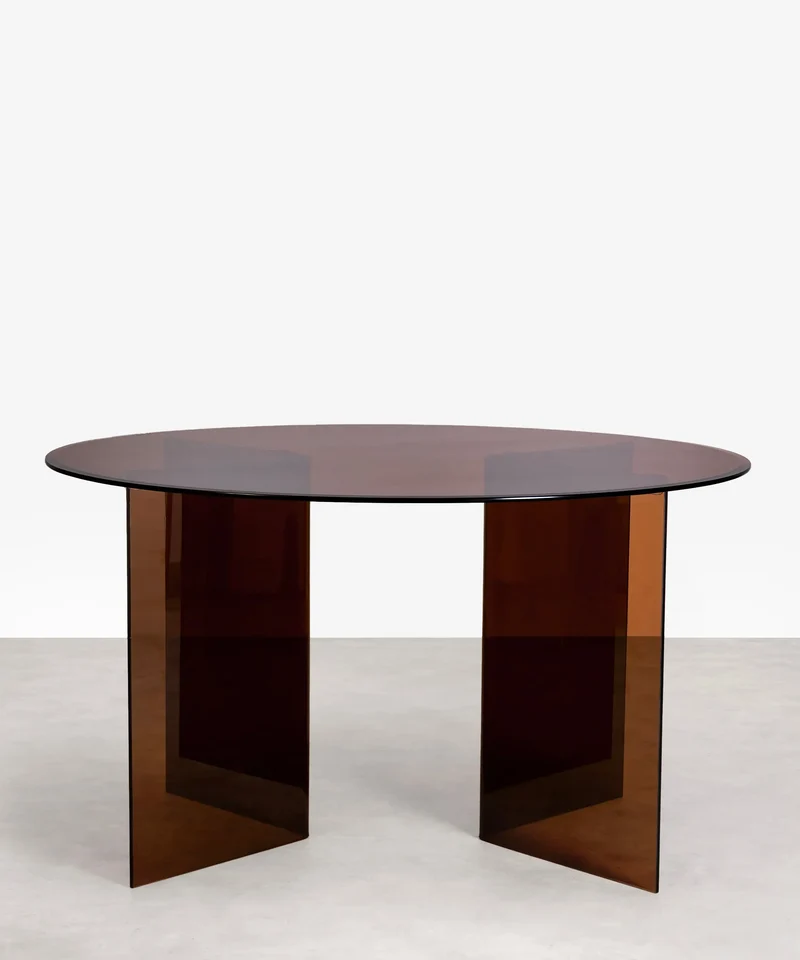 Mesa de Comedor Redonda de Cristal Templado Ona 137 cm