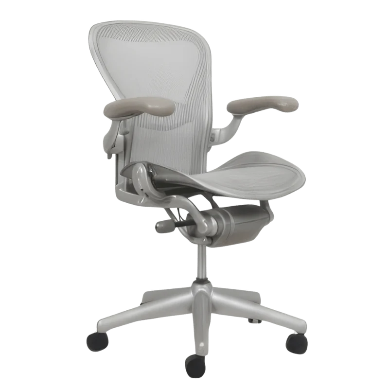 Herman Miller Aeron Fully Loaded Adjustable Lumbar - Titanium (Renewed)