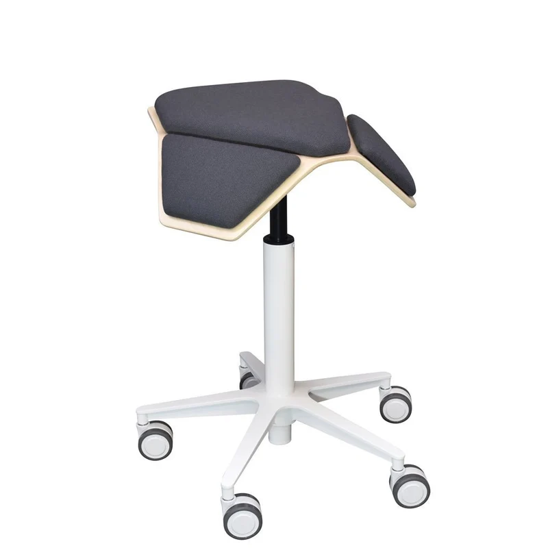 myKolme ILOA+ Snow | Hocker Rollhocker | Sattelhocker | Gestell Weiß