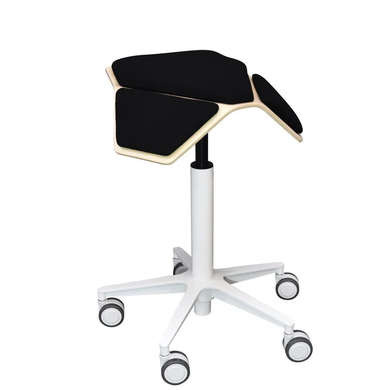 myKolme ILOA+ Snow | Hocker Rollhocker | Sattelhocker | Gestell Weiß