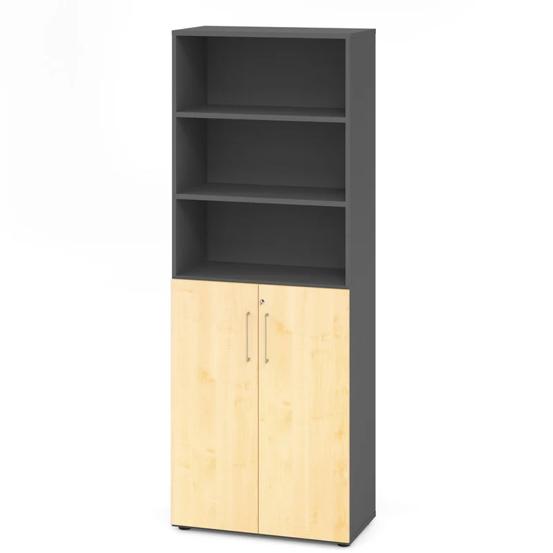 Hammerbacher Aktenschrank Serie 9, Kombischrank 6 OH, abschließbar, 80 x 215,6 x 42cm