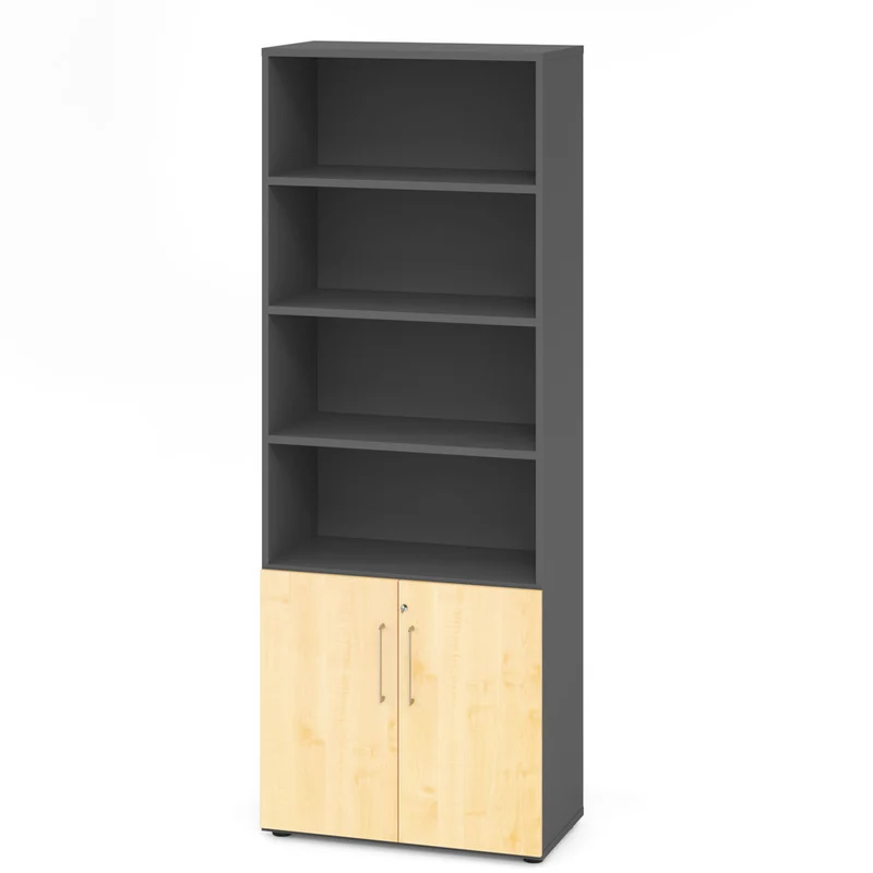 Hammerbacher Aktenschrank Serie 9, Kombischrank 6 OH, abschließbar, 4 Fach, 80 x 215,6 x 42cm