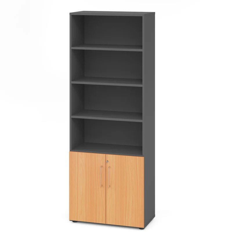 Hammerbacher Aktenschrank Serie 9, Kombischrank 6 OH, abschließbar, 4 Fach, 80 x 215,6 x 42cm