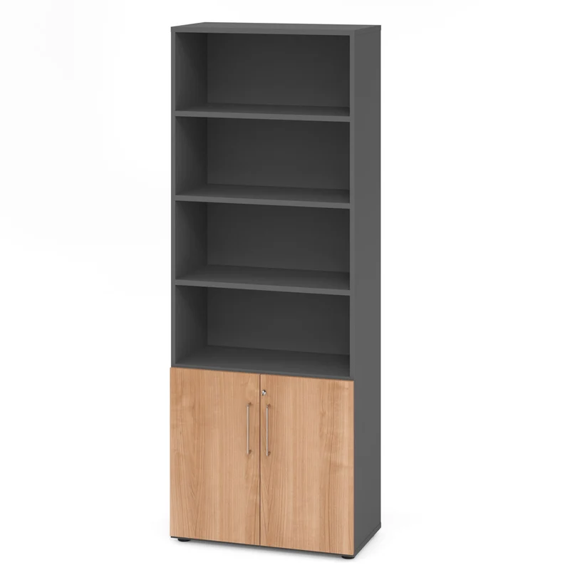 Hammerbacher Aktenschrank Serie 9, Kombischrank 6 OH, abschließbar, 4 Fach, 80 x 215,6 x 42cm