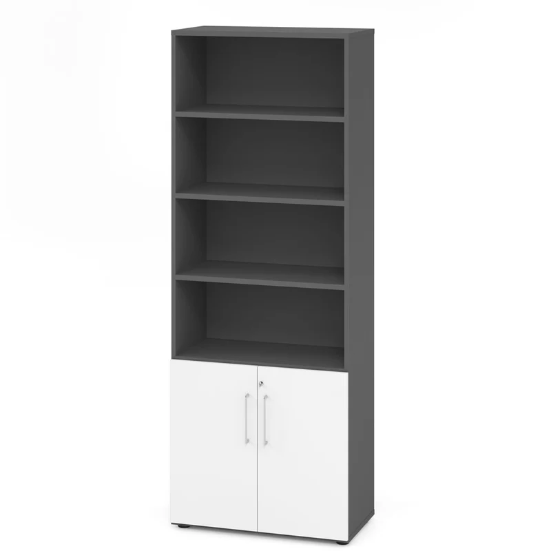 Hammerbacher Aktenschrank Serie 9, Kombischrank 6 OH, abschließbar, 4 Fach, 80 x 215,6 x 42cm