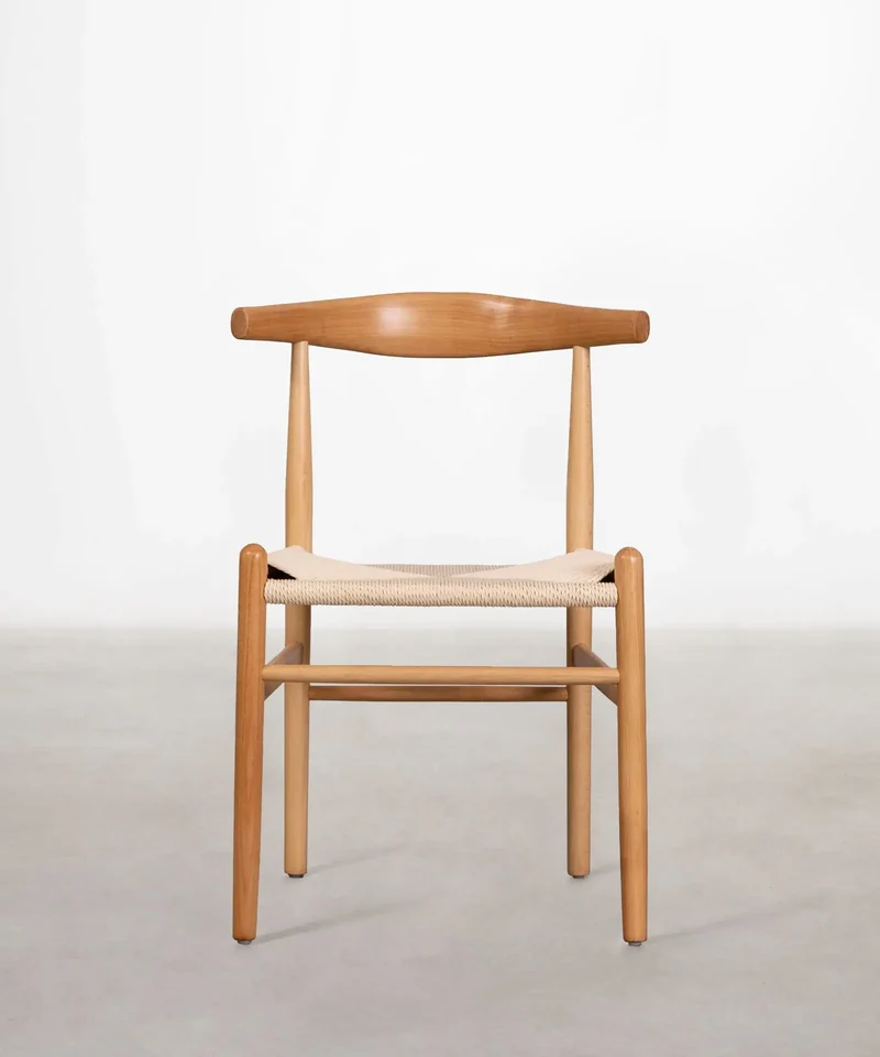 Silla de Comedor en Madera y Cuerda Trenzada Hela