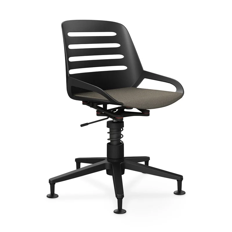 Aeris Numo Task mit Gleiter | Feder | Recyceltes Polyester Cura | mit Sitzpolster | Gestellfarbe: Schwarz